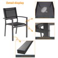 thumbnail image 4 of ACEGOSES 7-Piece Modern Outdoor Dining Furniture Set, Rust and Weather Proof Steel and Textilene Chairs, HIPS Tabletop for Garden, Porch and Patio, Black, 4 of 6