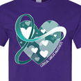 thumbnail image 4 of Inktastic Cervical Cancer Awareness Teal and White Ribbon Around Heart T-Shirt, 4 of 5