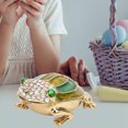 thumbnail image 2 of FrogGreen Enamel Frog Ornament - Unique Vivid Design with Diamond Inlays - Perfect Metal Decoration Gift for Home Desktop, 2 of 12