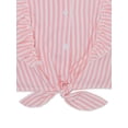 thumbnail image 3 of Pink Velvet Girl's Ruffle Tie Front Top, Sizes 4-16, 3 of 3