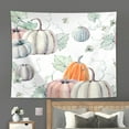 thumbnail image 4 of Manta cálida y acogedora con estampado de franela, diseño de calabazas de acuarela, ideal para Acción de Gracias, Halloween, otoño, cómoda y suave para cama, sofá y sillón de 50 pulgadas., 4 of 5