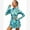 Green, variant on Women One Piece Rash Guard Set Long Sleeve Swimsuits Zip Front Swim Shirt Dress with Shorts