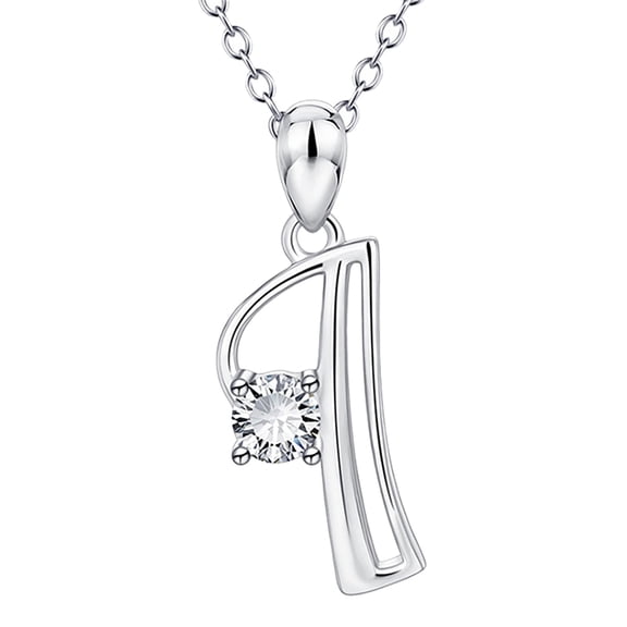 KDSJSXW New Year Sterling Silver Necklace for Women Fashion Women Gift 25 English Letter Name Chain Pendant Necklaces Jewelry(I,One Size)