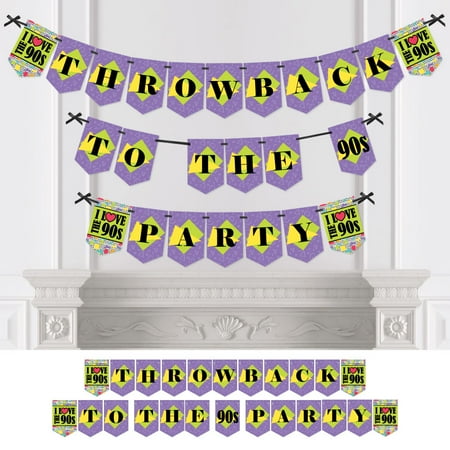 90 S Throwback 1990s Party Bunting Banner Party Decorations