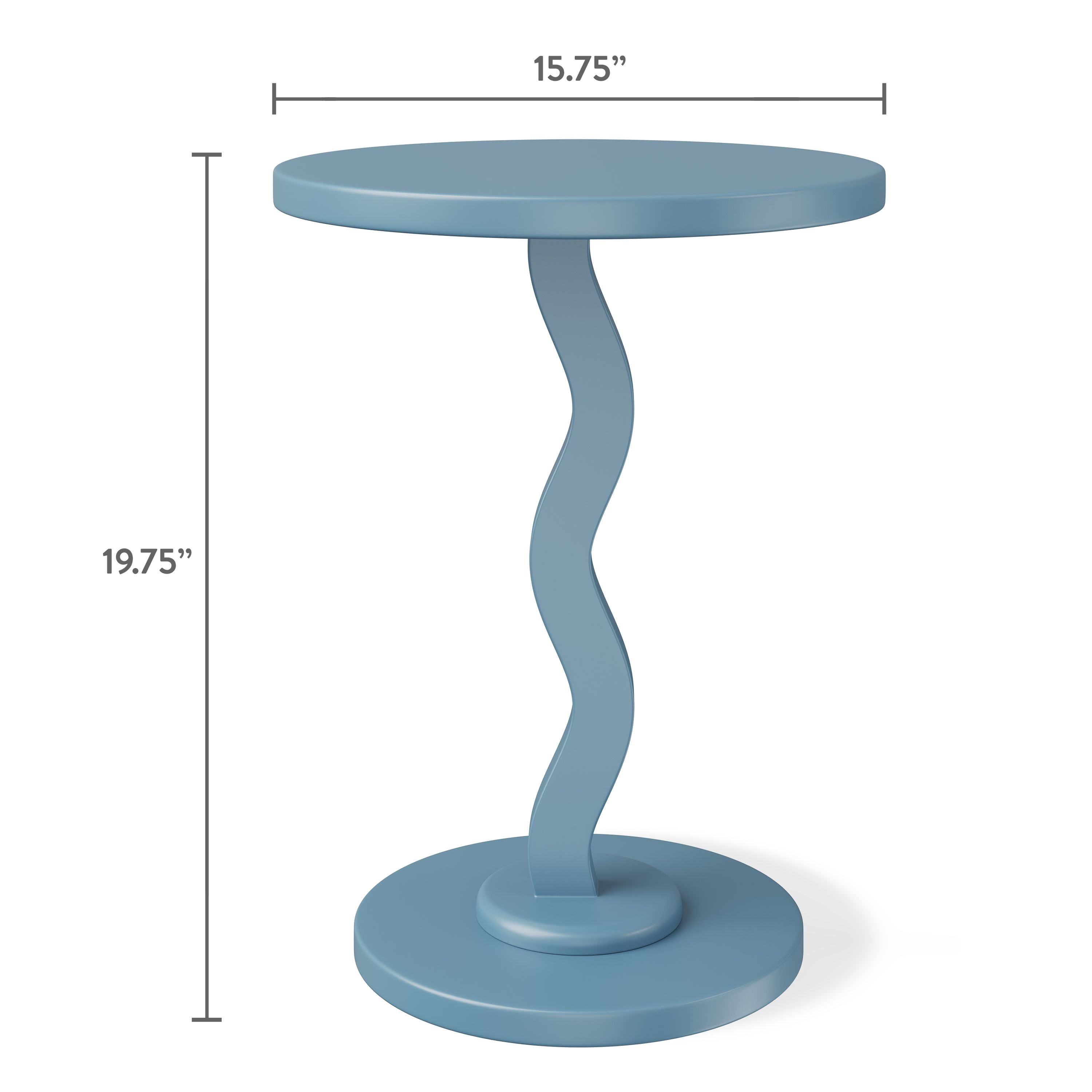 Mainstays Kids Wood Wavy Nightstand Side Table, Bluestone