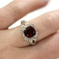 thumbnail image 2 of Rag Jewels 2.20 Ctw Cushion Cut Red Garnet & Diamond Cocktail Wedding Engagement Ring 14K White Gold Plated 925 Sterling Silver 925 Sterling Silver -9, 2 of 4