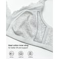 thumbnail image 6 of Exerin Women's Full Coverage Bras Wireless V-Neck Comfort Unlined Cotton Bra(34DD,Gray), 6 of 7