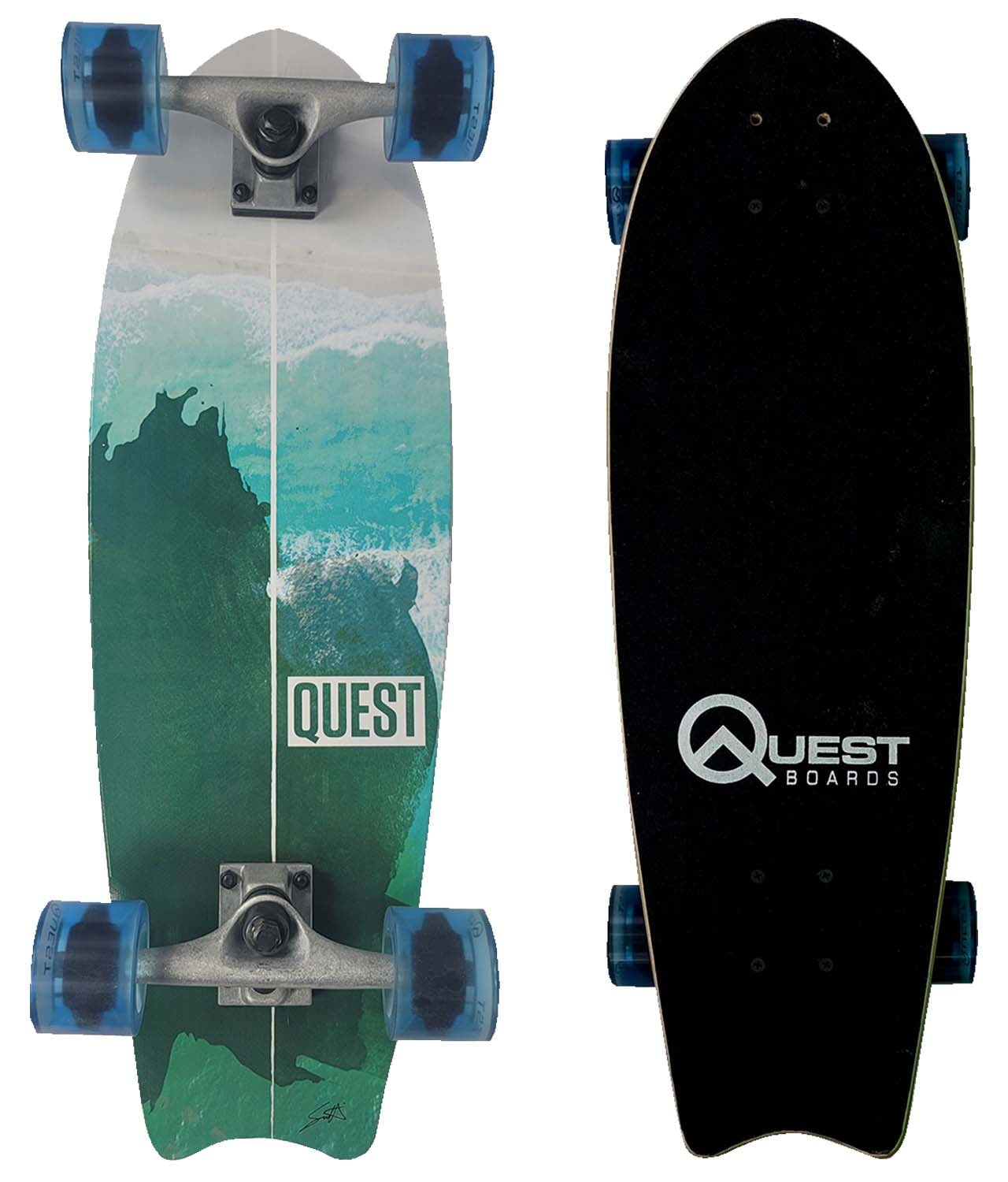 vitaliteit limoen Bangladesh Quest Skateboards Surf 27" Fishtail Cruiser - Walmart.com