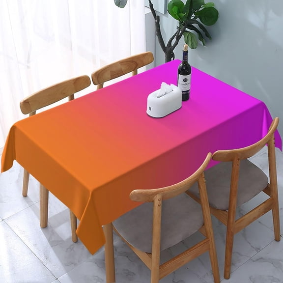 Rectangle Table Cloths, Modern Pink and Orange Gradient Oblong Tablecloth Washable Table Cover for Kitchen Dinning Party Tabletop Modern Decoration 60 x 84inch