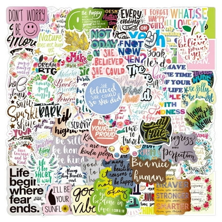 200pcs Inspirational Stickers for Teens Adults, Motivational Stickers for Water Bottles Laptop, Positive Stickers Quote Words Vinyl Decals for Notebook