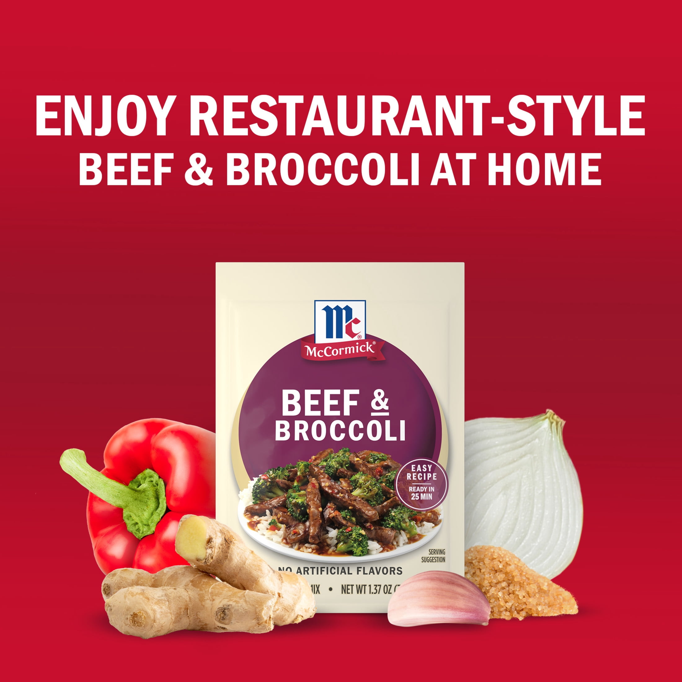 (12 pack) McCormick Beef Broccoli Seasoning Mix, 1.37 oz Packet