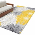 thumbnail image 2 of Rectangle Area Rug 4x6ft, Abstract Flowers on Gray Non-Shedding Washable Area Rug, Watercolor Yellow White Flowers Non Slip Low-Profile Rugs for Living Room, Bedroom Dining Room, 2 of 9