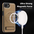 thumbnail image 3 of Allytechgroup Luxury Case for iPhone 16e with Hidden Kickstand, [Compatible with MagSafe], Premium PU Leather + Soft TPU Inner Shockproof Anti-Fall Protective Slim Fashion Case, Desertgold, 3 of 8