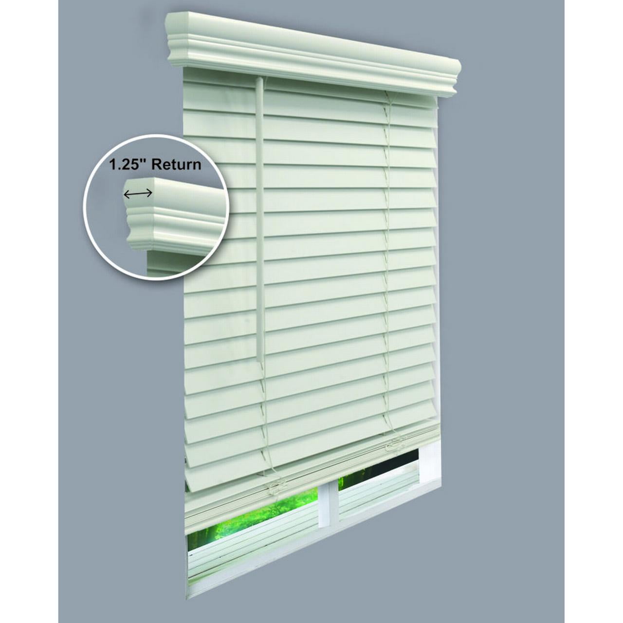Kepooman 18" W X 48" H Indoor Faux Wood Venetian Horizontal Blinds, Shade for Living Room Bedroom Study Room, White