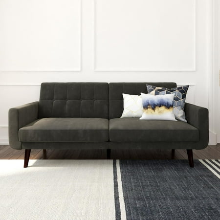 Better Homes Gardens Nola Sofa Bed Gray Velvet Com Gardens Nola Sofa Bed Gray Velvet