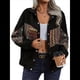 thumbnail image 1 of Chaquetas de Mujer Chaqueta de con Hombros Caídos Negro XL, 1 of 10