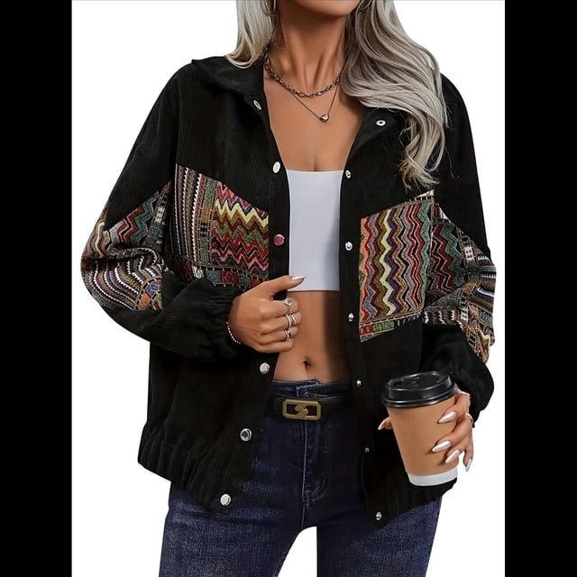 Chaquetas de Mujer Chaqueta de con Hombros Caídos Negro XL