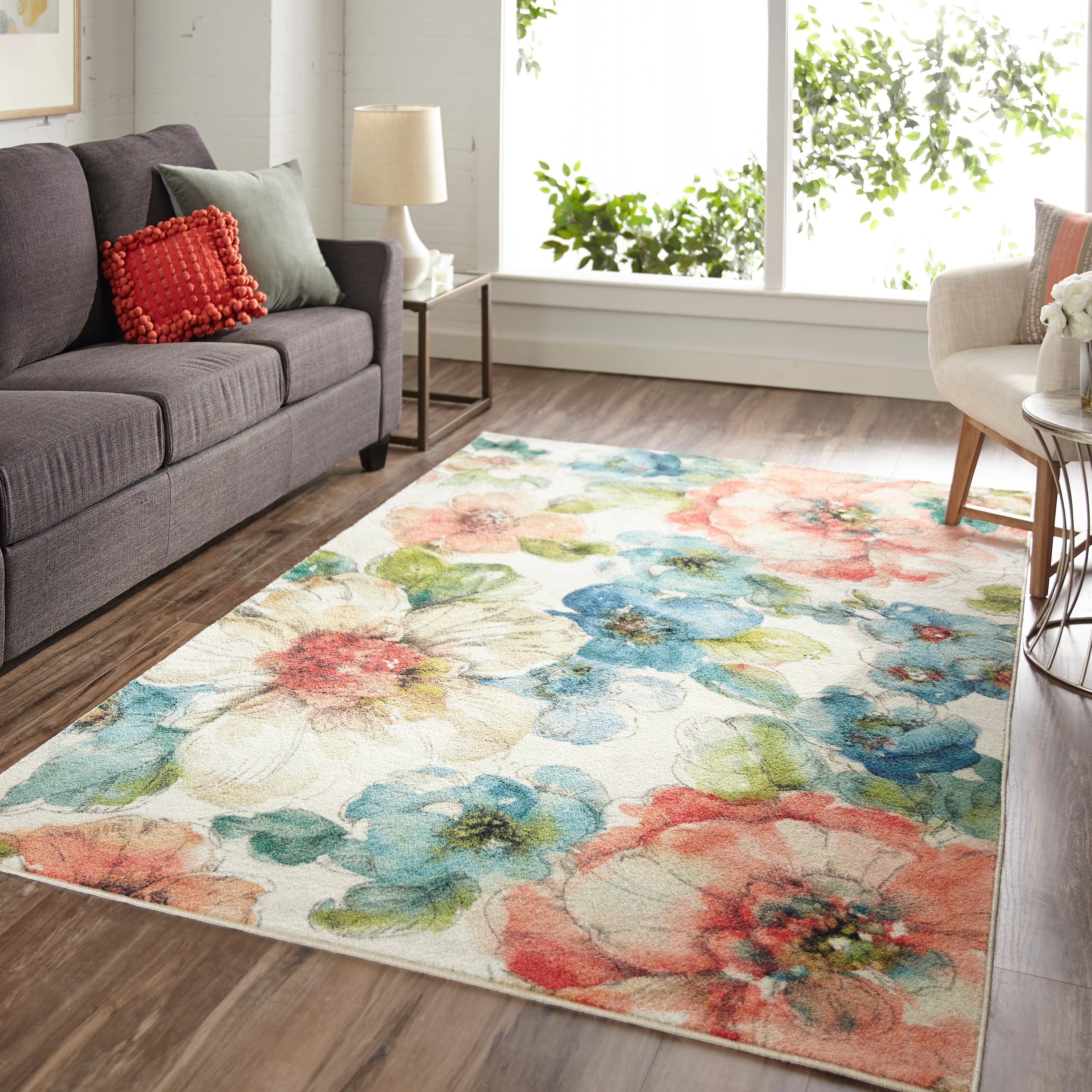 Mohawk Home Prismatic Summer Bloom Garden Transitional Floral Precision Printed Area Rug 8 X10 Pink Blue Walmart Com Walmart Com