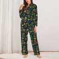 thumbnail image 6 of Rateoe Hawaiian Tribal Mask Pattern Womens Pajamas Set Long Sleeve Sleepwear Button Down Nightwear Soft Cotton Pj Lounge Sets, 6 of 9