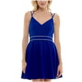 thumbnail image 1 of B. DARLIN Robe Courte Ornée pour Femmes, Bleu, Juniors, 1/2, 1 of 1
