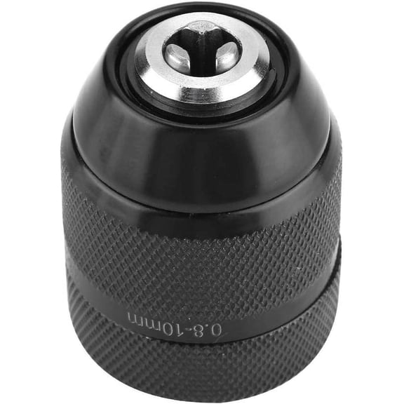 Keyless Drill Chuck 3/8", Thread 0.8mm-10mm 3/8-24UNF Great Clamping Force Keyless Metal Drill Chuck for Hand Electric Drill and Percussion Drills with Power 1050W