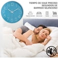 thumbnail image 3 of Reloj De Pared Cuarzo Moderno Silencioso Sala 30cm Modelo Blanco y Azul Acero, 3 of 4