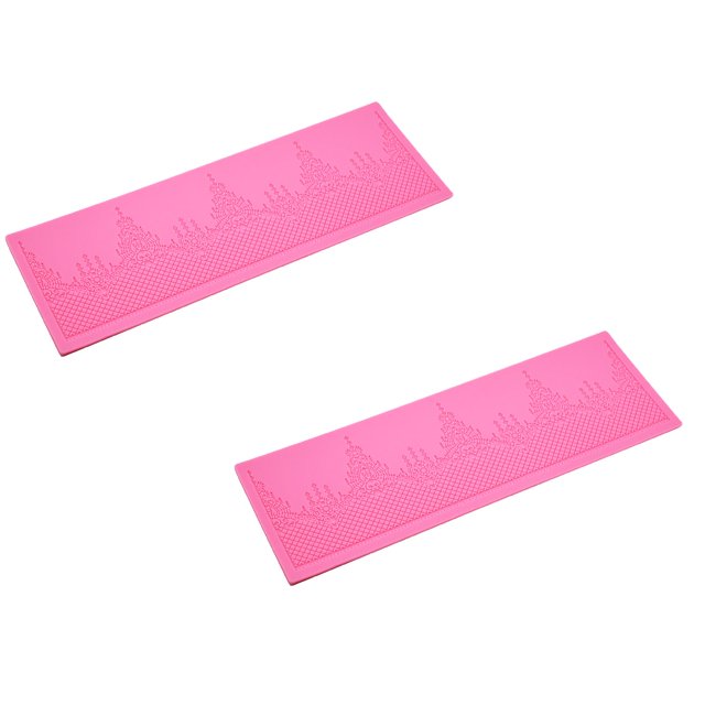 Oleegame 2PC Cake Fondant Flower Lace Sugar Wedding Floral Silicone Texture Mat Embossing Kitchen,Dining Bar