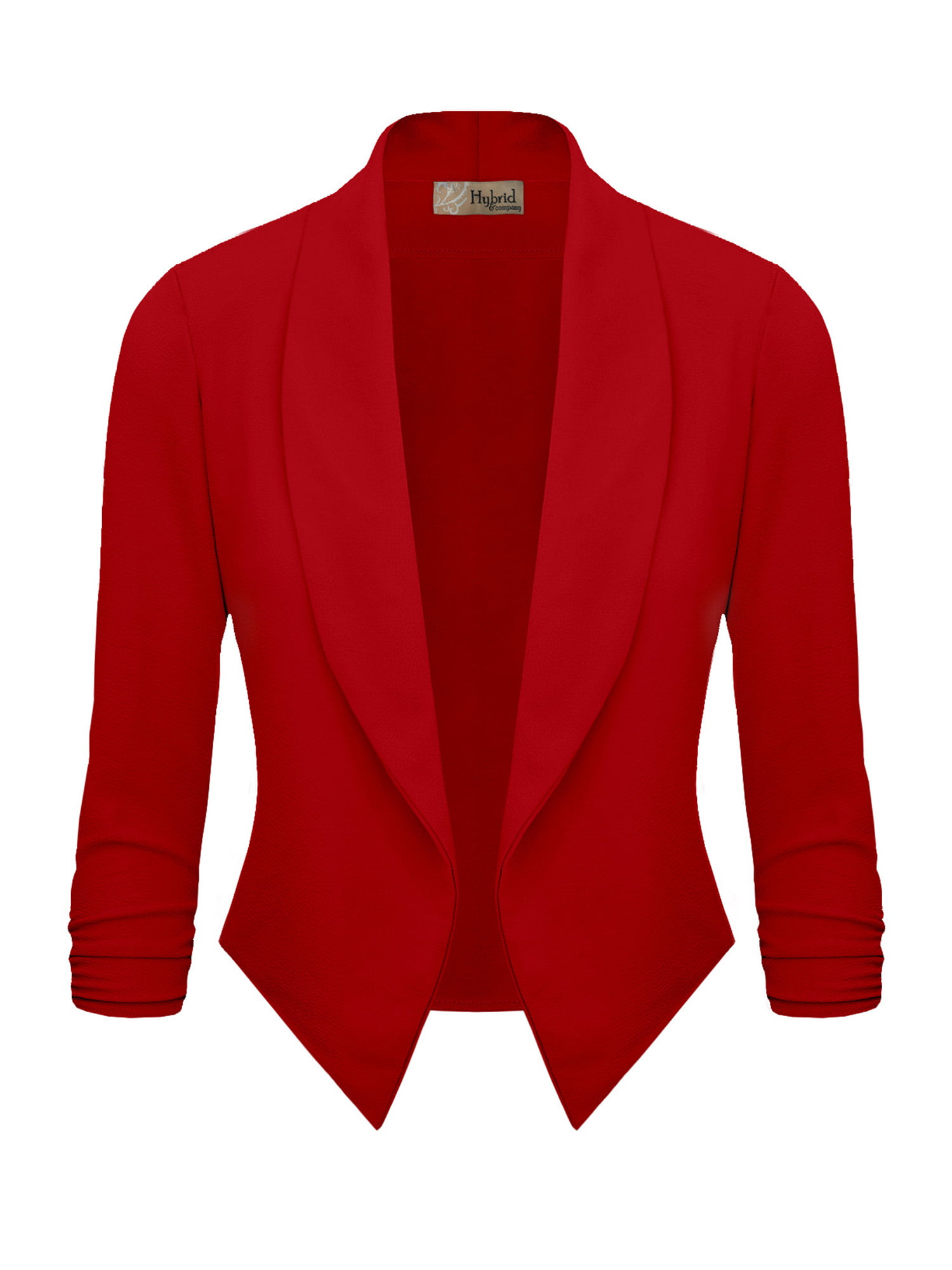 Hybrid & Company Womens Casual Work Office Open Front Blazer JK1133X RED 1X