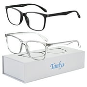 2 Pack Blue Light Blocking Glasses for Computer Eye Strain Dry Eye & Sour Eye, Anti UV Reduce Headache Ts001 Stylish Gaming Bluelight Blocker Glasses Men Women