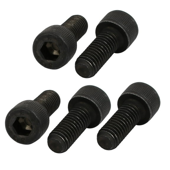 Unique Bargains 5Pcs M8x20mm 12.9 Grade Hex Socket Cap Left Hand Thread Screw Bolt Black Carbon Steel