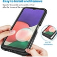thumbnail image 5 of Samsung A22 5G Case, Shockproof Cover with Screen Protector, 360 Degree Phone Case Rugged Double-Sided Bumper Clear Full Body Cover for Samsung Galaxy A22 5G - Black, 5 of 5