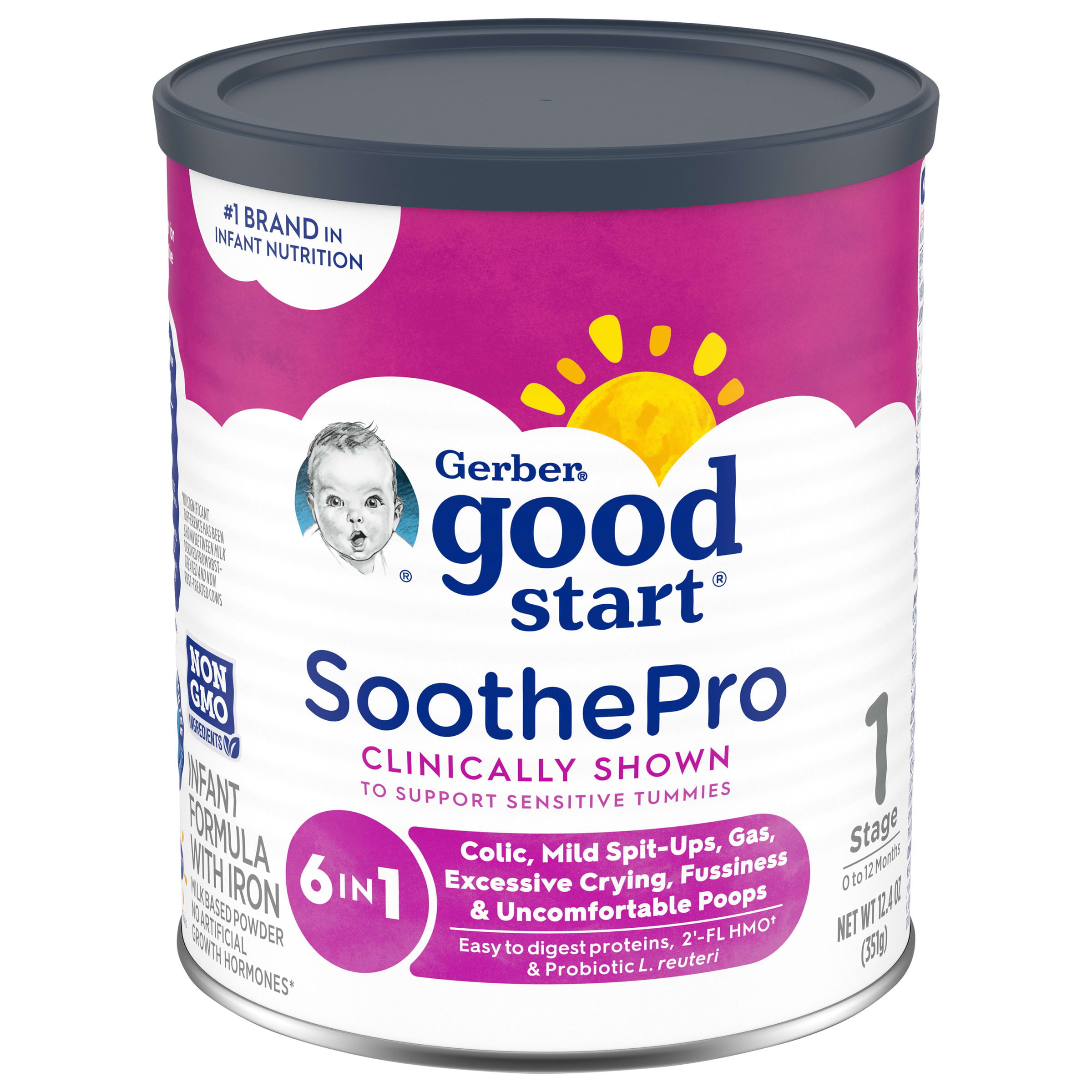 Gerber Good Start SoothePro Non-GMO Powder Baby Formula, 12.4 oz Canister - Walmart.com