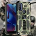 thumbnail image 3 of Cass Creations Case for Motorola Moto G Pure, Moto G Power 2022, Military Grade Armor Case Kickstand Phone Cover with Tempered Glass Screen Protector - Army Camo Green, 3 of 5