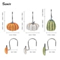 thumbnail image 2 of Sunlit Fall Pumpkin Decorative Shower Curtain Hooks, Autumn Harvest Festival Shower Curtain Rings, Resin, Sage Green Khaki Orange Farmhouse Bathroom Curtain Hangers Decoration, Set of 12, 2 of 5