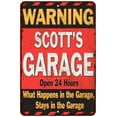 thumbnail image 1 of SCOTT'S Garage Warning Man Cave Wall Decor 16 x 24 Matte Finish Metal 116240030035, 1 of 1