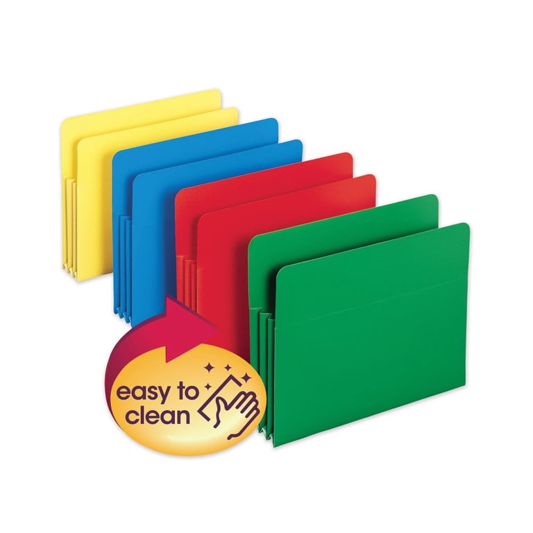Smead Heavyweight Colored Poly File Pockets, 3.5