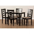 thumbnail image 4 of Baxton Studio Lanier Modern and Contemporary Sand Fabric Upholstered Espresso Brown Finished Wood 5-Piece Dining Set, 4 of 5
