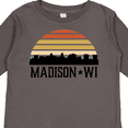 thumbnail image 4 of Inktastic Madison Wisconsin Skyline Retro Sunset Boys or Girls Long Sleeve Toddler T-Shirt, 4 of 5