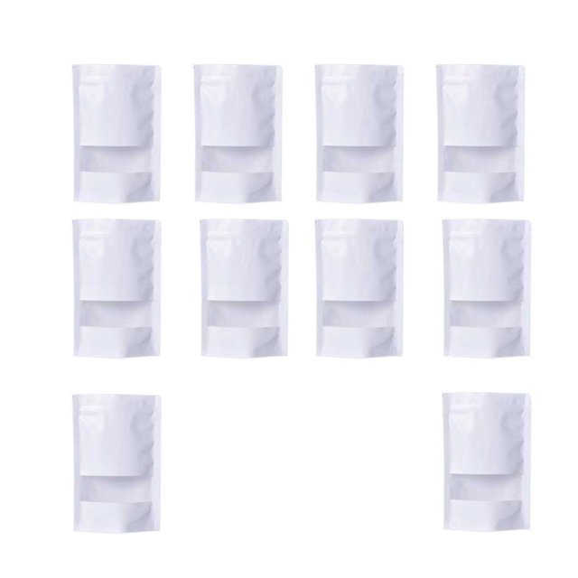 10 Uds. Bolsas de papel con cierre hermético reutilizable, bolsa con cierre multiusos, bolsa Ziplock resellable, embalaje doméstico para café Organizadores de utensilios de cocina 12*20+4cm 12*20+4cm Monstrate HA076947-03