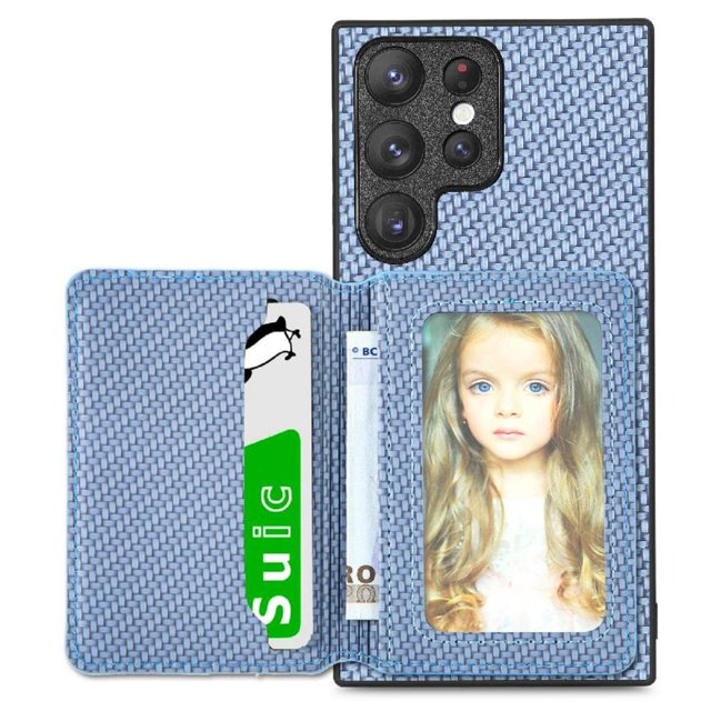 Case For FOXDOCK Samsung Galaxy S24 Ultra Stand Function RFID Blocking Magnetic Card Holder Complete Camera Safety