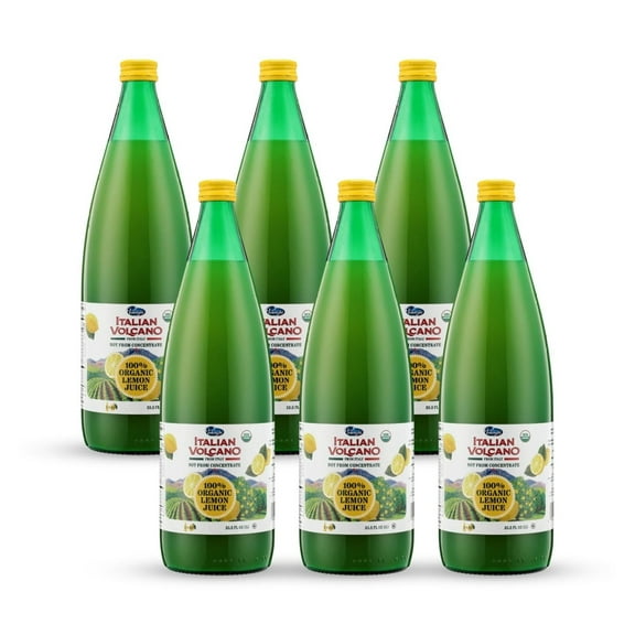 Volcano Organic Italian Lemon Juice, 33.8 oz (6 Pack)