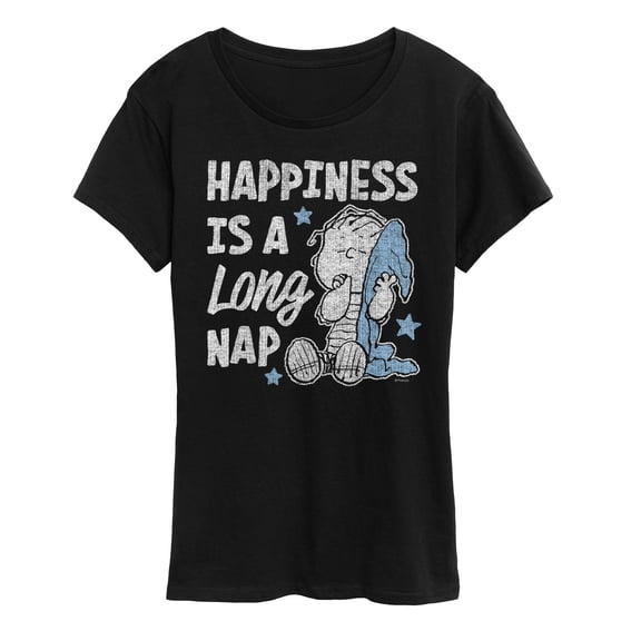 Peanuts - Linus Happiness Is A Long Nap - Women's Short Sleeve Graphic T-Shirt