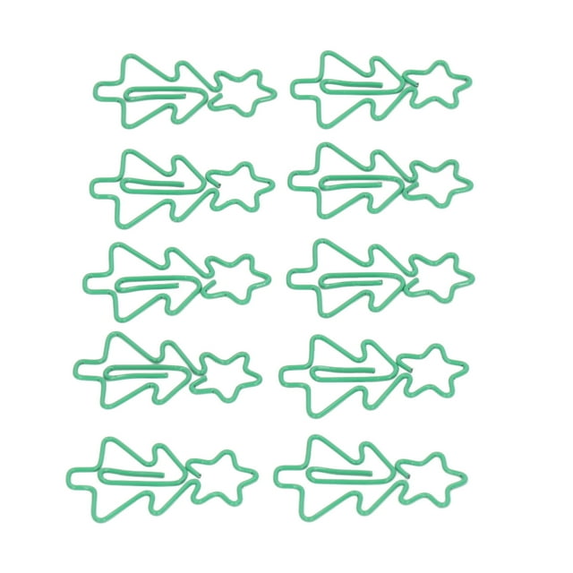 Clips de Papier en Forme, Processus de Galvanoplastie de Forme d'Arbre de Noël 100 Pcs Clips de Papier Mignons pour la Classification de Fichier