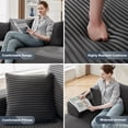 thumbnail image 4 of Aukfa 104" Cloud Sectional Sofa Modular Boneless Couch for Living Room, 5 Pillows, Corduroy, Gray, 4 of 9