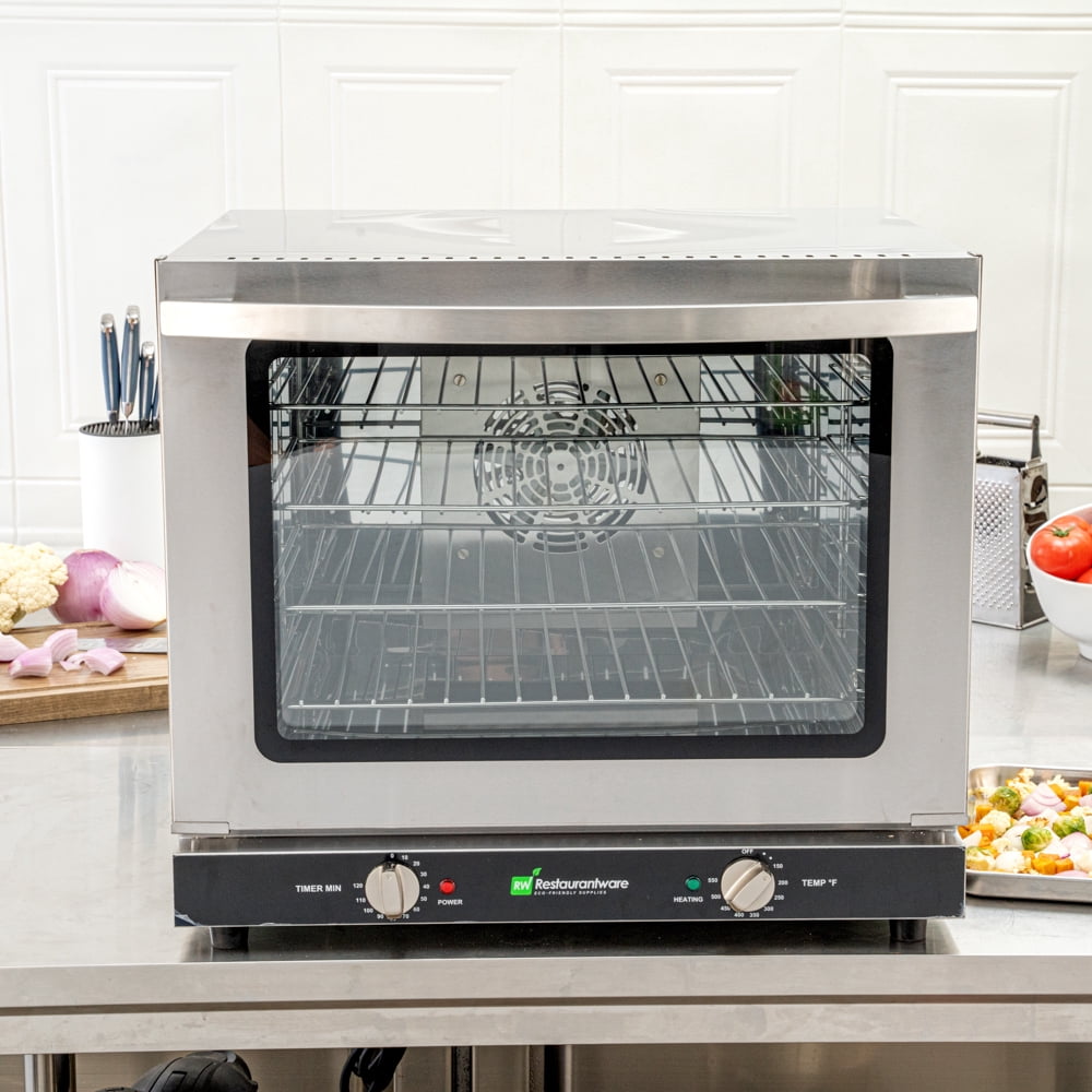 Restaurantware-Hi Tek Half Size Convection Oven, 1 Countertop Electric Oven - 2.3 Cu. Ft., 208/240V, Stainless Steel Commercial Convection Oven, 2800W, 4 Racks Included