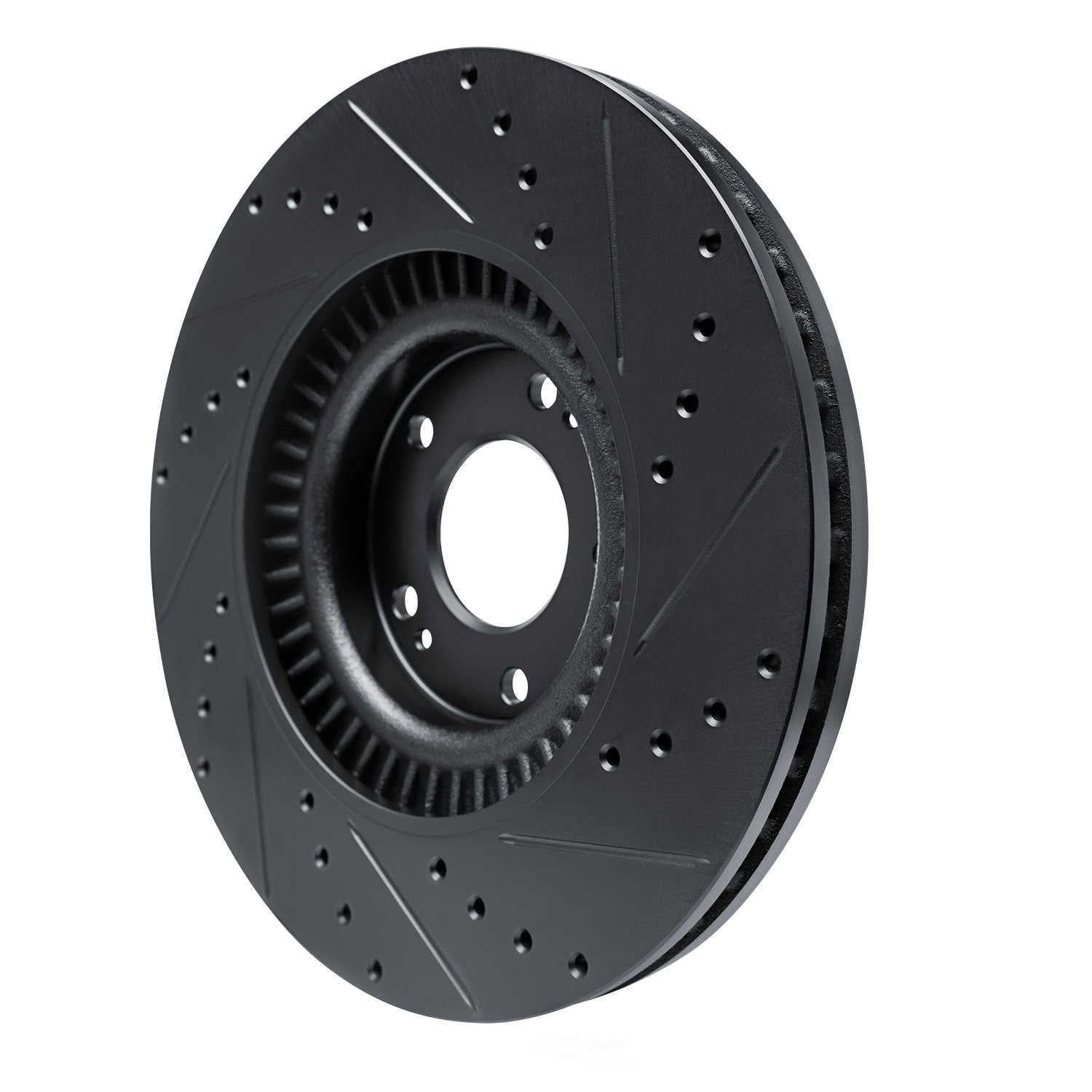 Dynamic Friction Company 633-21044L DFC Brake Rotor - Drilled And Slotted - Black