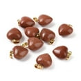 thumbnail image 3 of 10 pc Goldstone Pendants with Golden Tone Brass Findings Heart Charm 18x15~15.5x6~8mm Hole: 6x3mm, 3 of 3