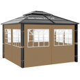 thumbnail image 1 of Cortinas de privacidad Gazebo Aonear de 10 pies x 12 pies con ventanas de PVC, 1 of 6