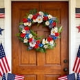 thumbnail image 5 of GFHFHITJ Patriotic Wreath for Front Door, Artificial Red White Blue Wreath Decorations, Summer Hanging Wreath for Memorial Day July 4th Home Decor, 5 of 6