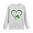 thumbnail image 6 of Felirenzacia Women’s St. Patrick Sweatshirt Lucky Clover Graphic Casual Pullover Top for Holiday Wear, White,L, 6 of 7
